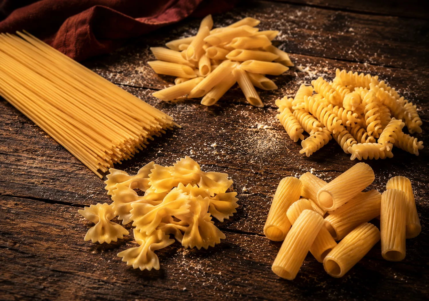 Verschiedene Pastaformen