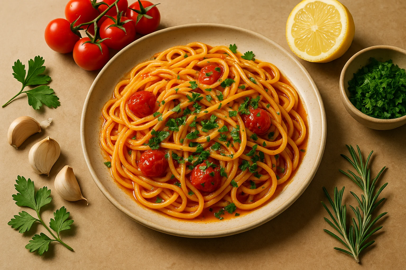 Tomate, Limone, Kräuter: Die frische Seite der Mittagspasta