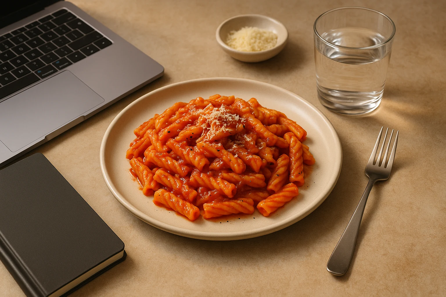 Vor dem Nachmittagsmeeting: Pasta essen in Bonn ohne Food-Koma